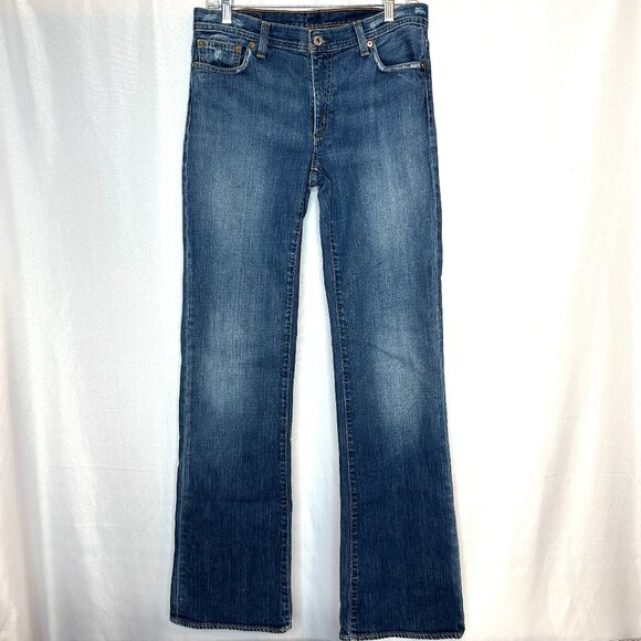 Polo Ralph Lauren Denim - Vintage Polo Jeans Co Women’s Baby Bootcut Low Rise Distressed Blue Jeans, 10